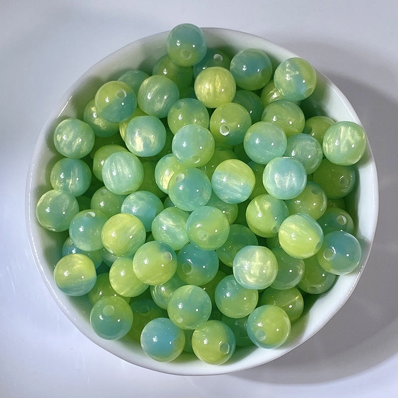(50pcs)8/10/12/16MM Gilded Resin Beads- Oil-Painted Hues
