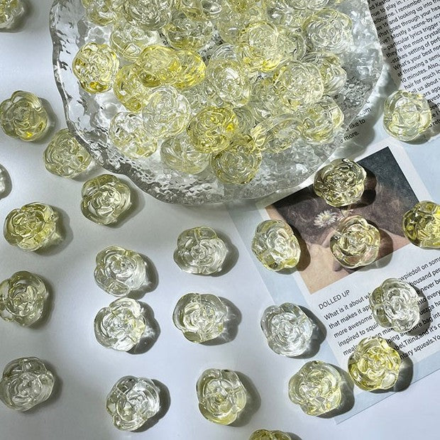 (50pcs)12mm Glass Rose Beads