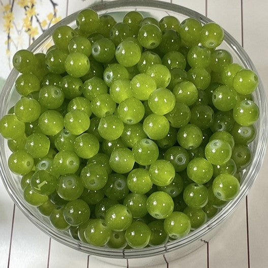 (200pcs)6/8/10/12mm Chalcedony Crystal Round Beads - Jade-like Series