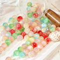 (50pcs)8-16MM Glow-in-the-Dark Resin Gradient Round Beads - Luminous Galaxy Series