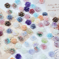 (50pcs)No-Hole Fine Sparkle Soft Gel Flower Single-Sided Carved Rose
