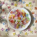 (50pcs)12mm Glass Osmanthus & Four-Leaf Clover Flower Beads