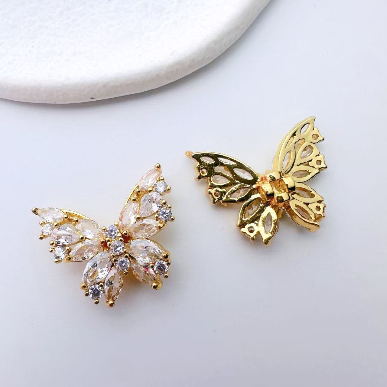 CZ Butterfly Pendant Spacer Bead