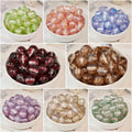 (50pcs)8/10/12/16mm Two-Tone Brushed Cat's Eye Resin Round Beads
