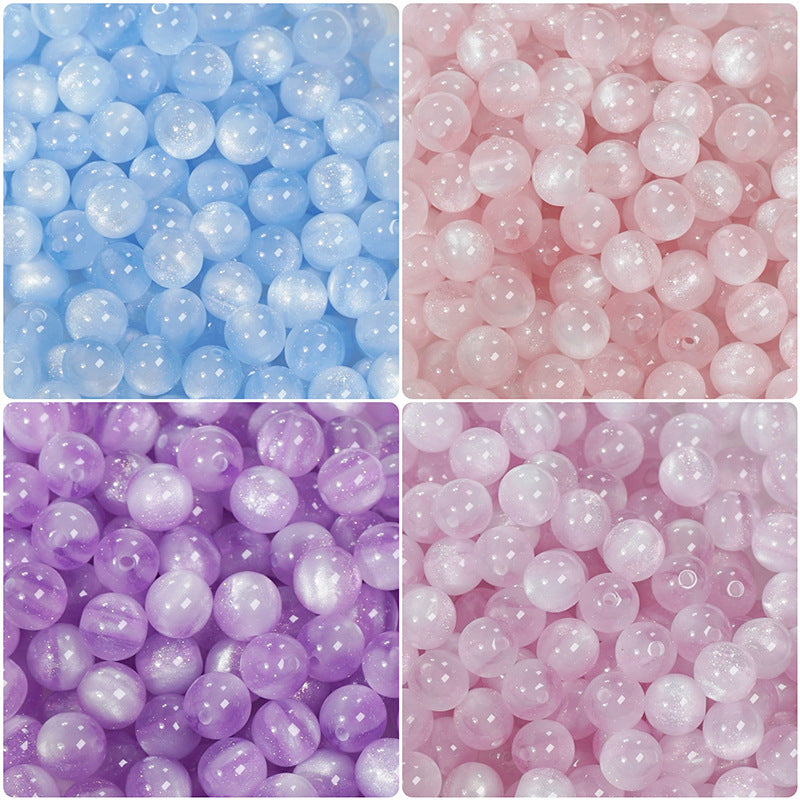 (50pcs)10-16mm Light & Temperature Color-Changing Resin Round Beads