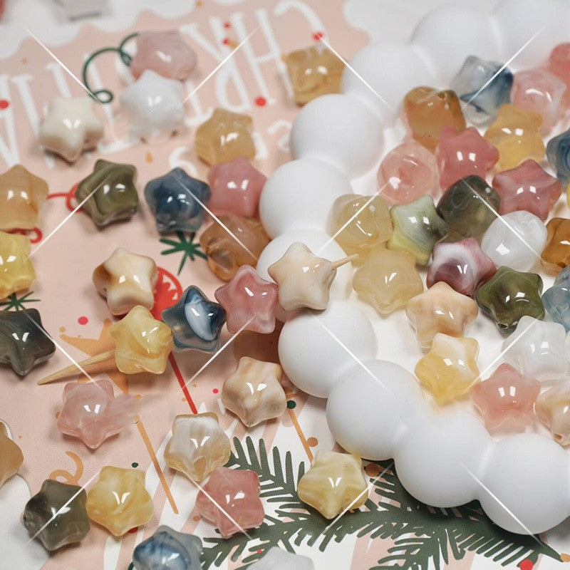 (50pcs)11mm Resin Five-Point Star Gradient Small Star Loose Beads