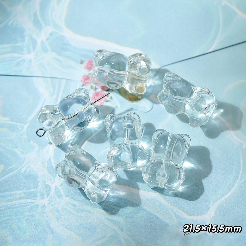 (50pcs)White Crystal Imitation Double-Pointed Irregular Glass Beads