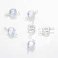 5mm Round CZ Connector with 2 Ring SIlver Attached