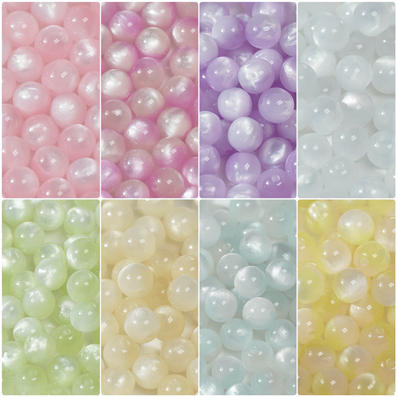 (50pcs)8/10/12/16MM Cat Eye Resin Loose Beads