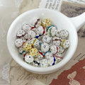 (50pcs)8mm Copper Hollow Floral Ball with Rhinestone Bead Caps / Spacers