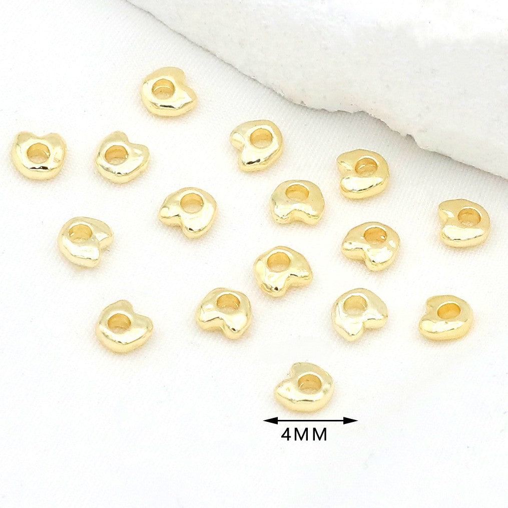 (100pcs)4mm Irregular Nugget & Silver-Tone Spacer Beads / Spacers