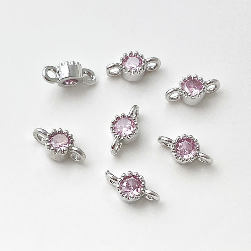 (10pcs)8mm Simple Double-Row Spacers with CZ