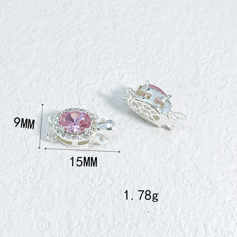 Oval CZ-Set Double-Row Clasp