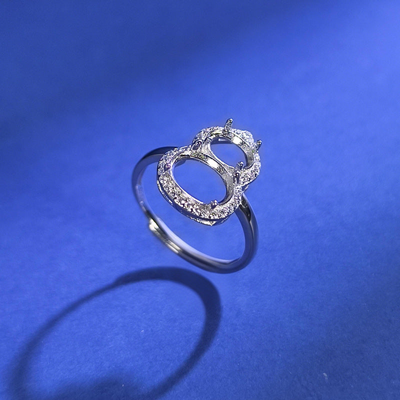 925 Sterling Silver Ring Mount for 7x9mm Oval Gemstone, Minimalist DIY Setting