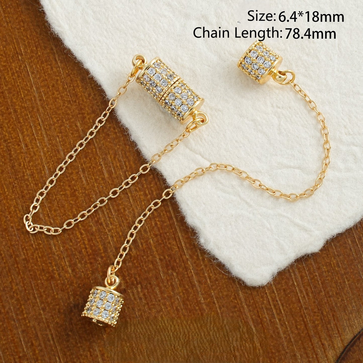Full Diamond Cylinder Magnetic Clasp