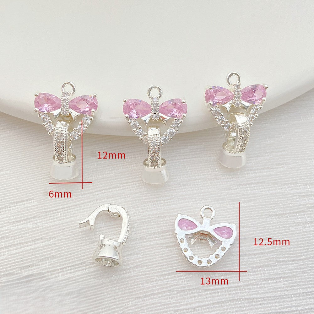 CZ-Set Bow Pearl Single Clasp
