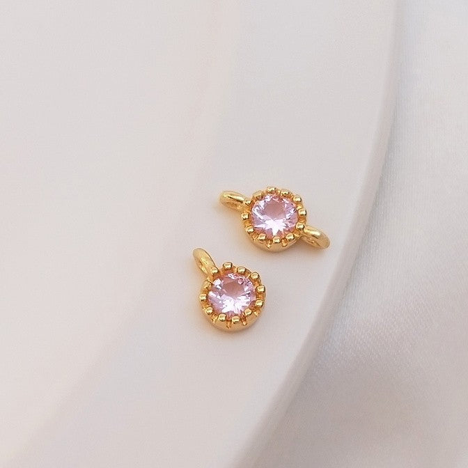 (10pcs)Single/Double Hole Spacer Bar Bead with CZ Stone
