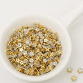 (30pcs)4/5MM Star Gold Base CZ Prong-Set Stone
