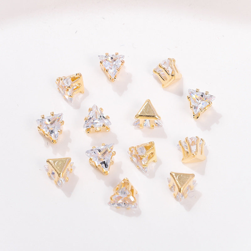 (100pcs)All Shape Geometric Zirconia Prong-Set CZ
