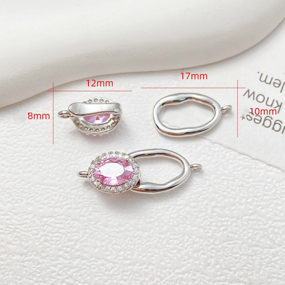 Tarnish-Resistant Figure-8 Baroque Oval CZ Clasp