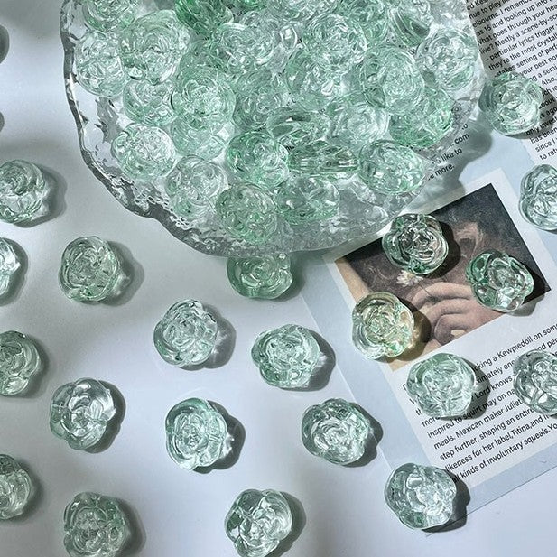 (50pcs)12mm Glass Rose Beads