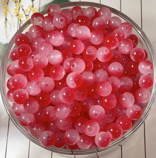 (200pcs)6/8/10/12mm Chalcedony Crystal Round Beads - Jade-like Series