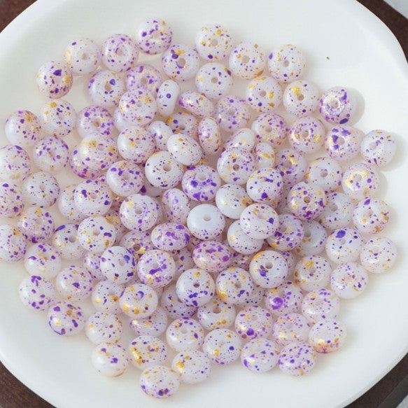 (100pcs)3x6mm Picasso Abacus Beads - Vintage Glass Seed Beads