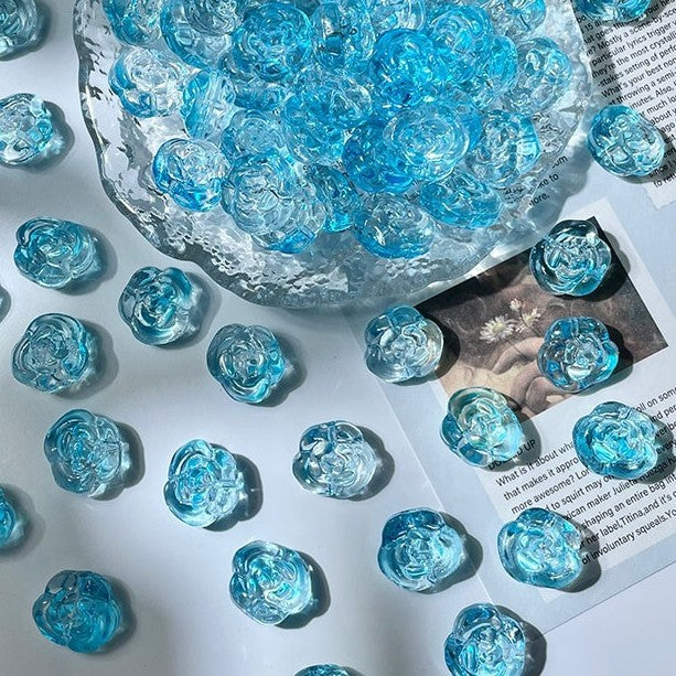 (50pcs)12mm Glass Rose Beads