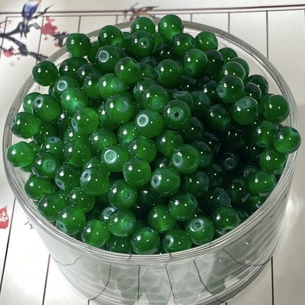 (200pcs)6/8/10/12mm Chalcedony Crystal Round Beads - Jade-like Series