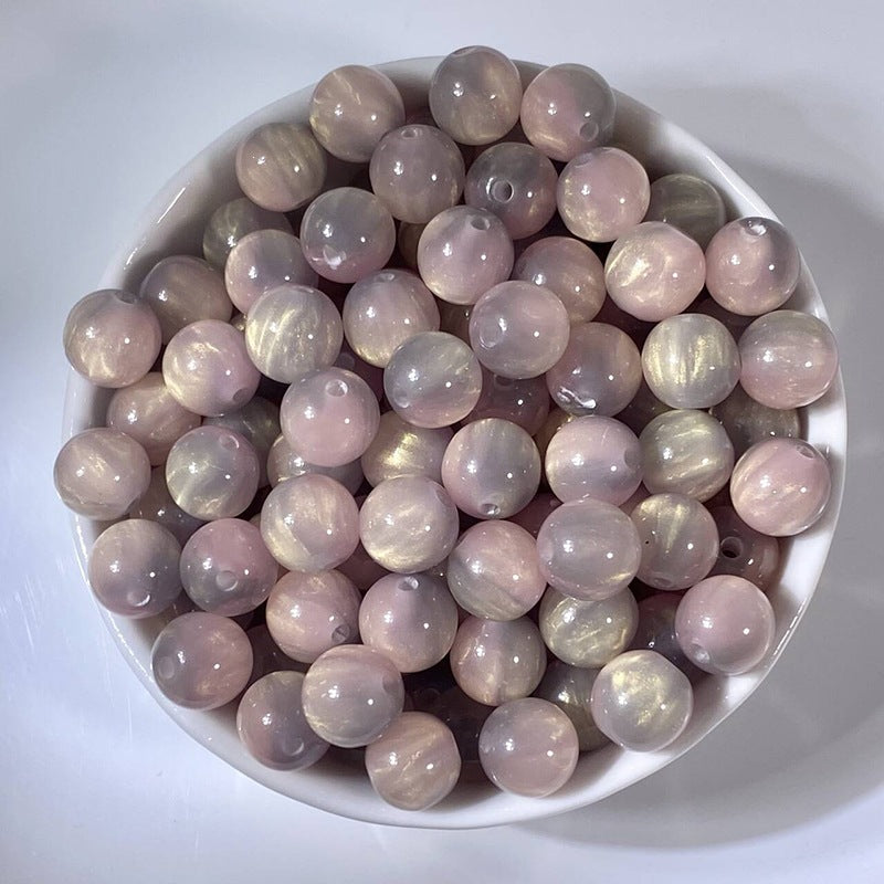 (50pcs)8/10/12/16MM Gilded Resin Beads- Oil-Painted Hues