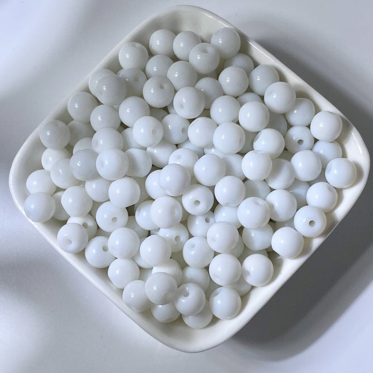 (200pcs)6/8/10/12mm Chalcedony Crystal Round Beads - Jade-like Series