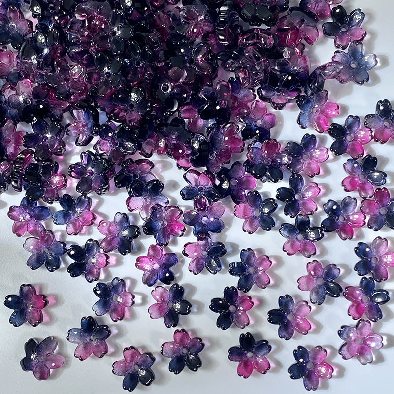 (50pcs)10mm 3D Sakura Flower Glass Beads