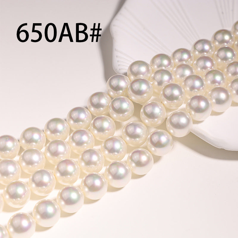 40cm Iridescent Crystal Round Pearls, Full-Drilled Beads, 2-16mm