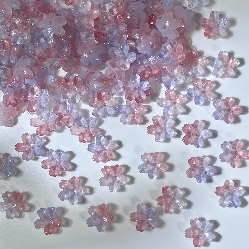 (50pcs)10mm 3D Sakura Flower Glass Beads