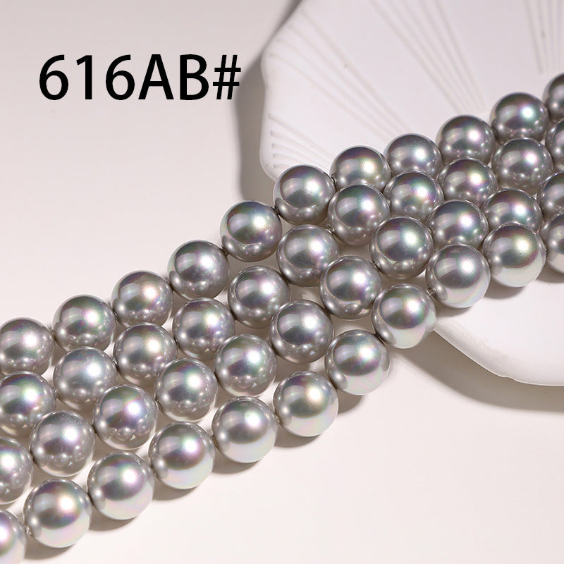 Iridescent Crystal Round Pearls, Full-Drilled Beads, 2-16mm