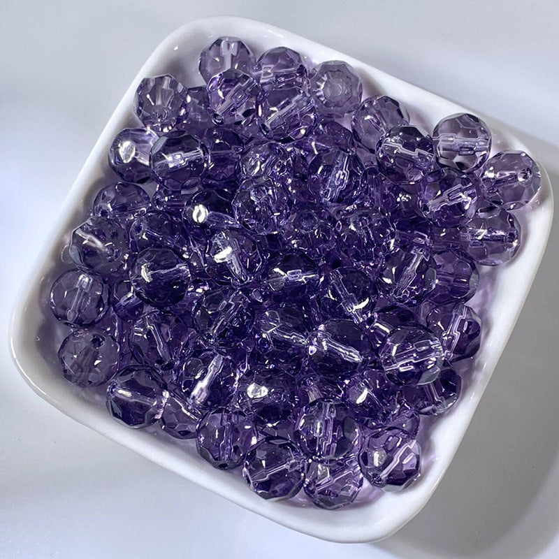 (50pcs)10mm Glass Crystal Irregular Round Beads