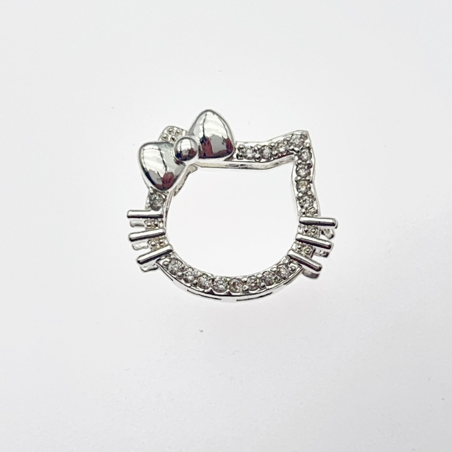 CZ-Set Hollow Cat Head Bead Cap