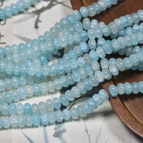 (100pcs)4x8mm Jade Crack Abacus Glass Beads - Water-Dyed Series