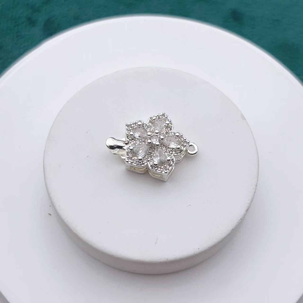 Micro-Pave CZ 5 Petal Single Row Clasp