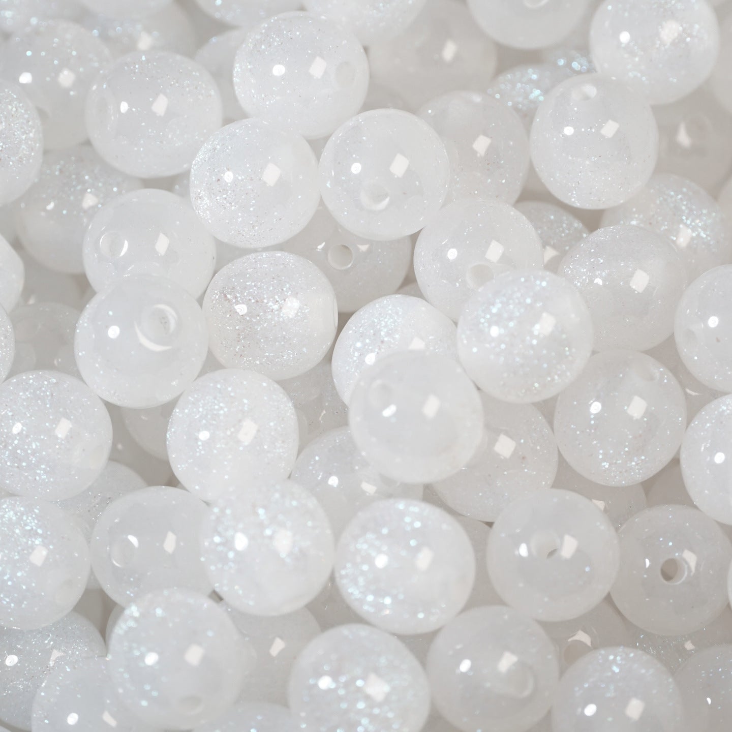 (50pcs)6/8/10/12/16/20mm Starry Mermaid Iridescent Resin Round Beads