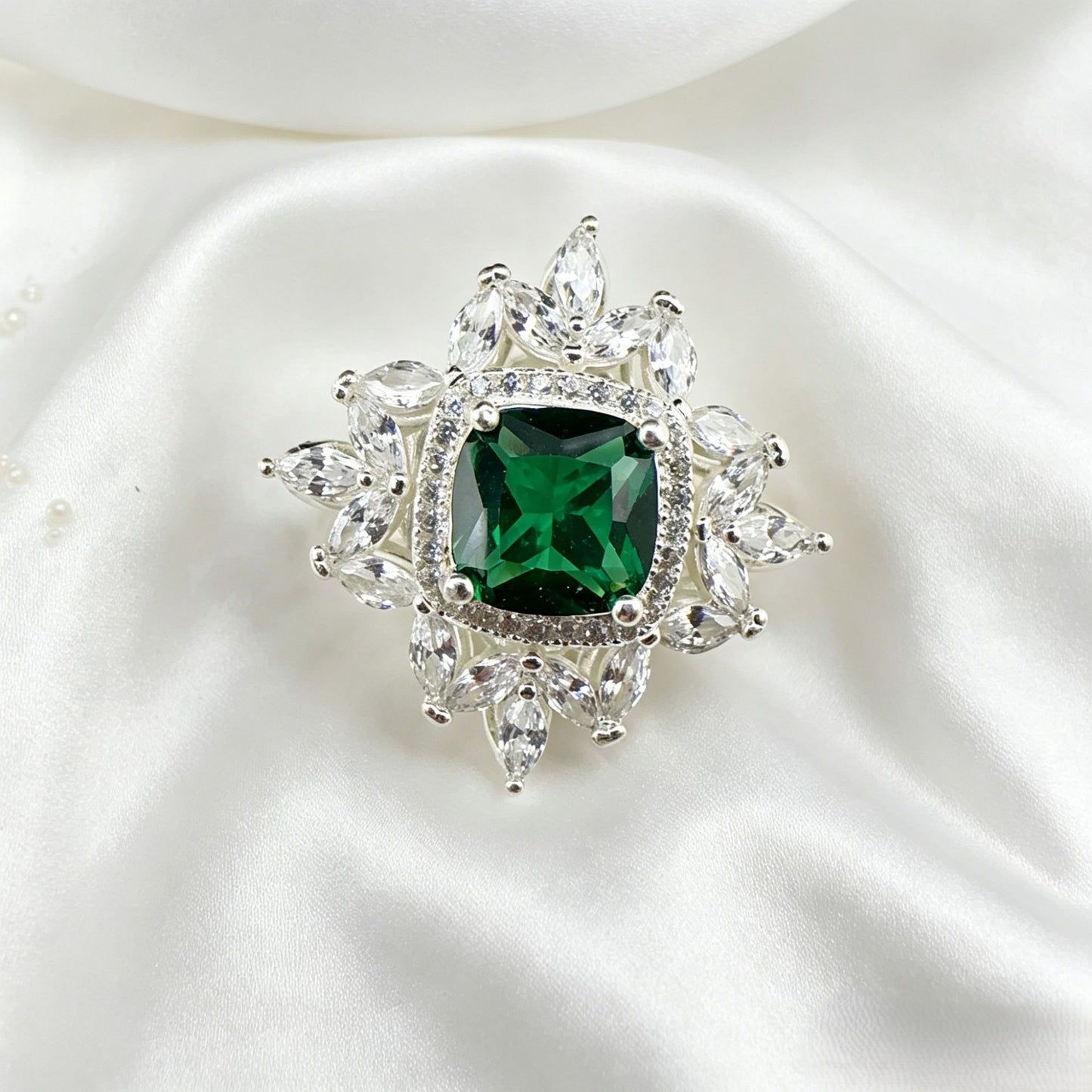 Diamond Sunflower Rose Full CZ Spacer Bead