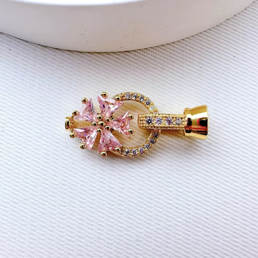 CZ-Set Flower Single Clasp