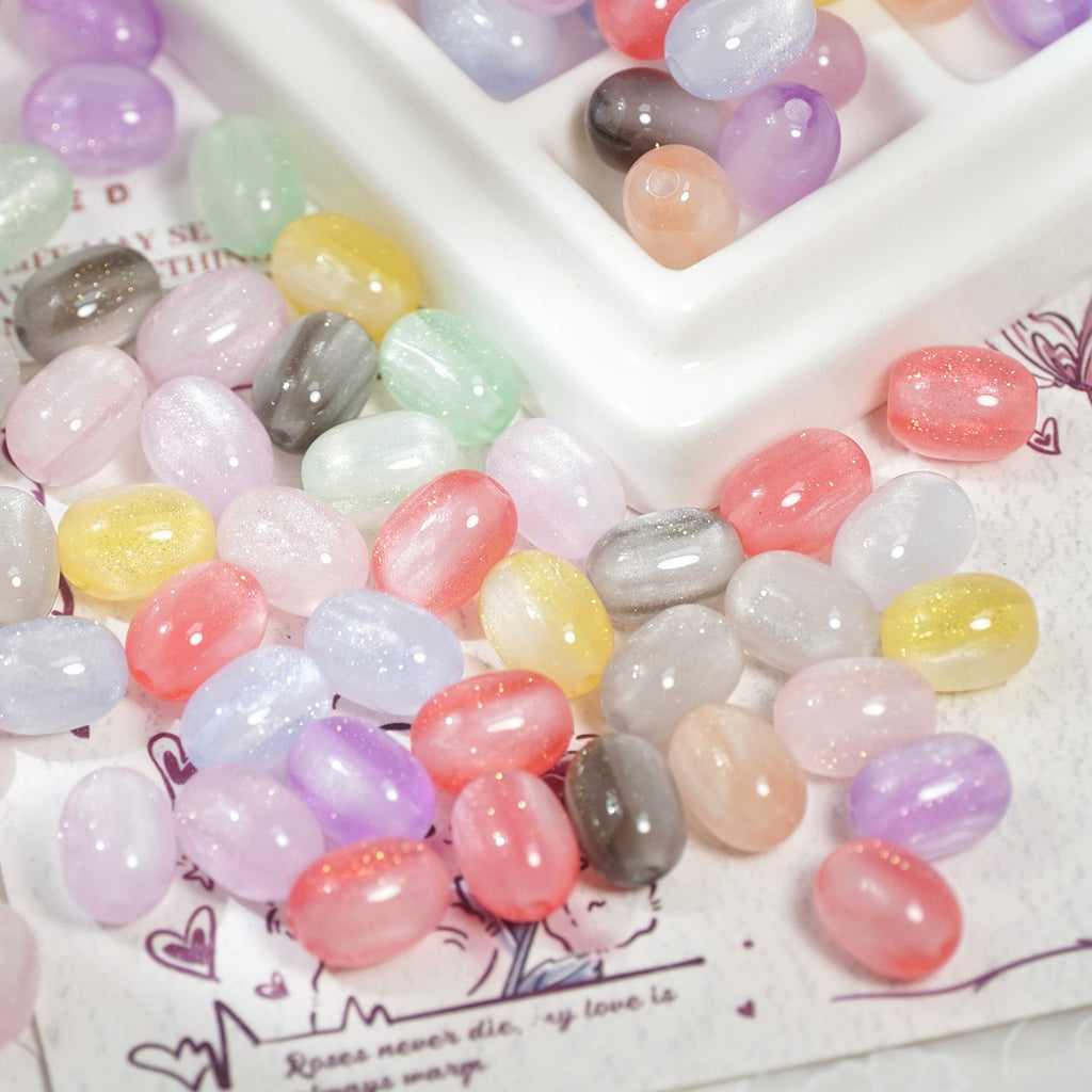 (50pcs)8x11mm Light & Temperature-Sensitive Resin Oval Beads