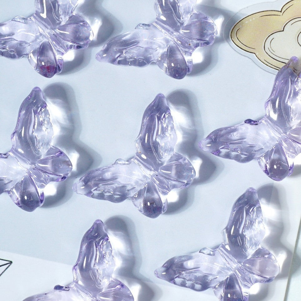 (50pcs)20x30mm Carved Glass Butterfly