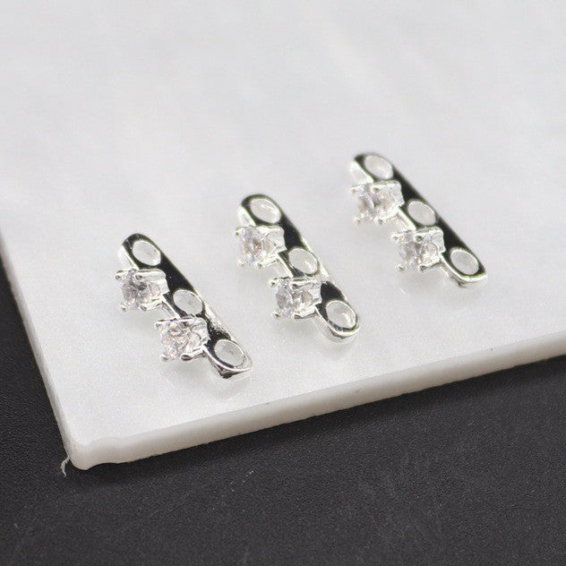 10pcs Three-Row Bracelet Connector Clasp Spacer Bars