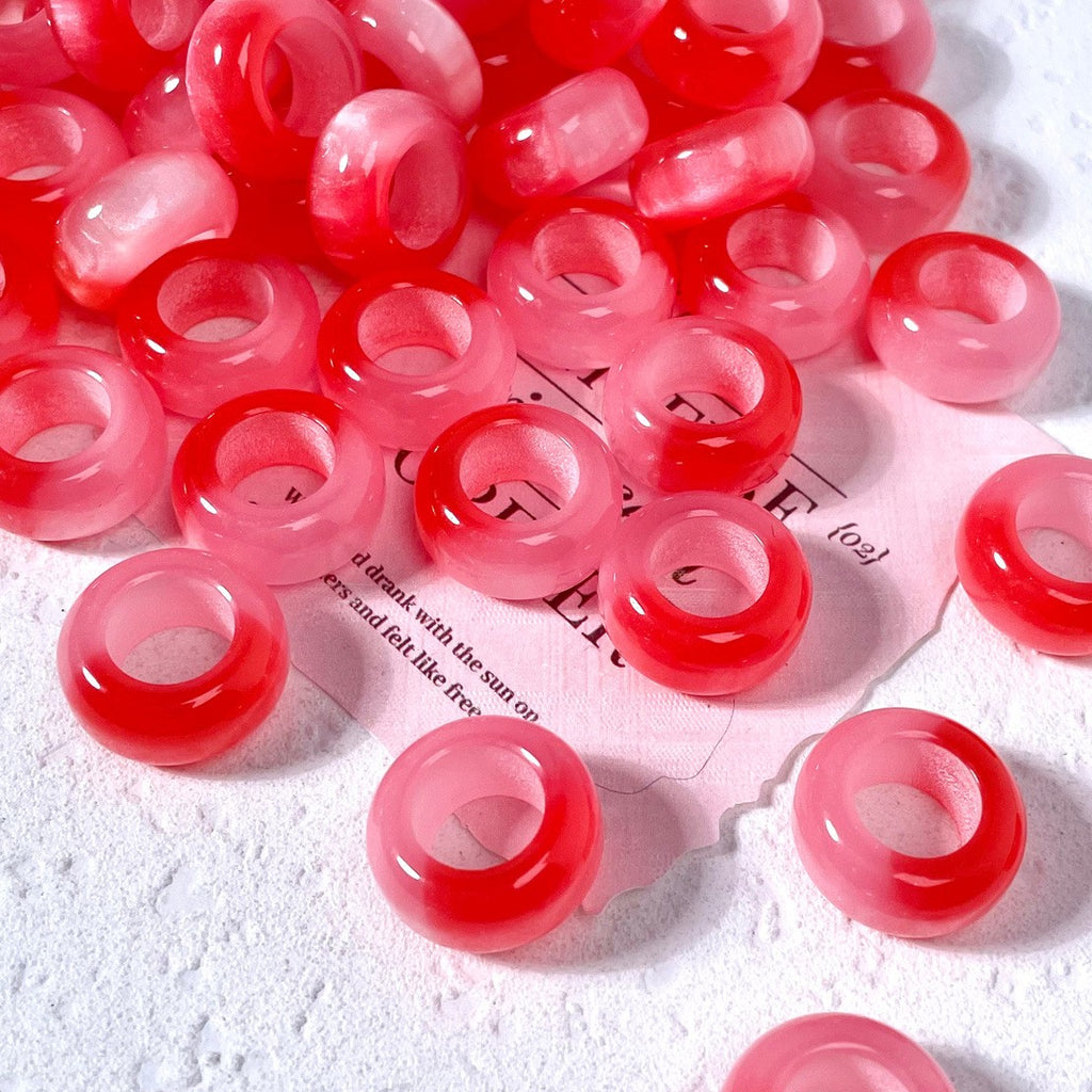 (50pcs)16mm Resin Cat's Eye Sliding Ring ¨C Cellulose Acetate, Jade-Style