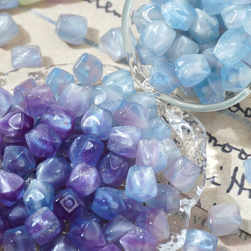 (50pcs)10mm Color Changing Resin Octagonal Pearlescent Thermal Beads