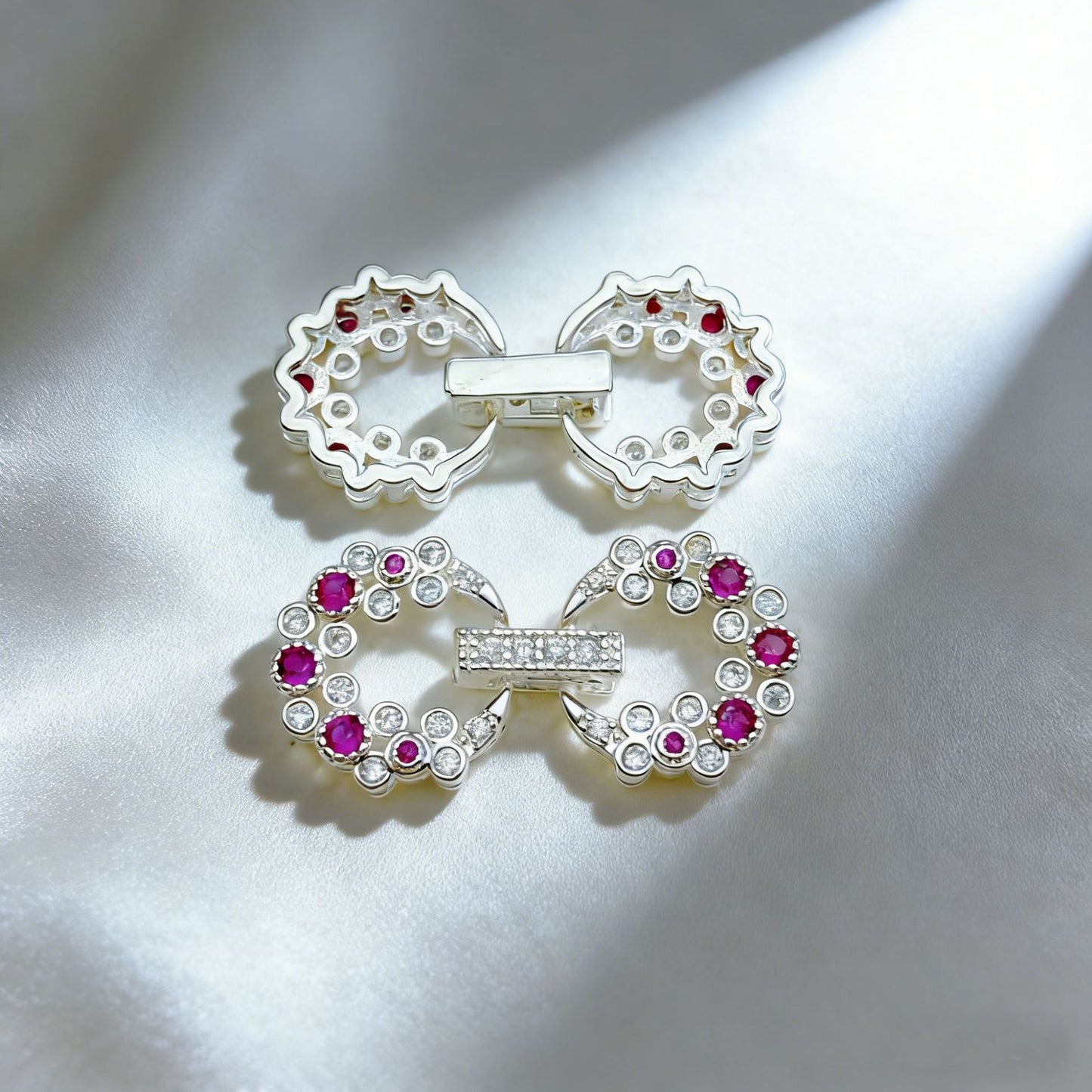 Plated Infinity Shape Clasp with Zirconia