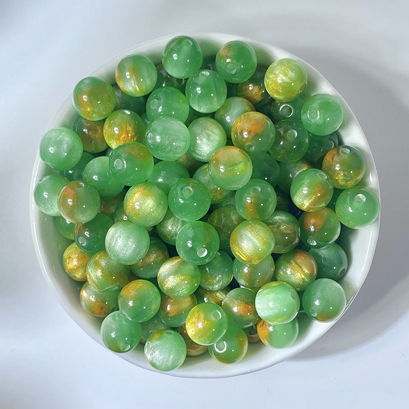 (50pcs)6/8/10/12/16mm Starry Resin Orbs - Golden Sands & Cat's Eye Beads