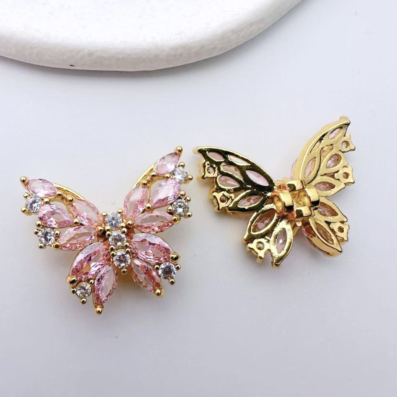 CZ Butterfly Pendant Spacer Bead